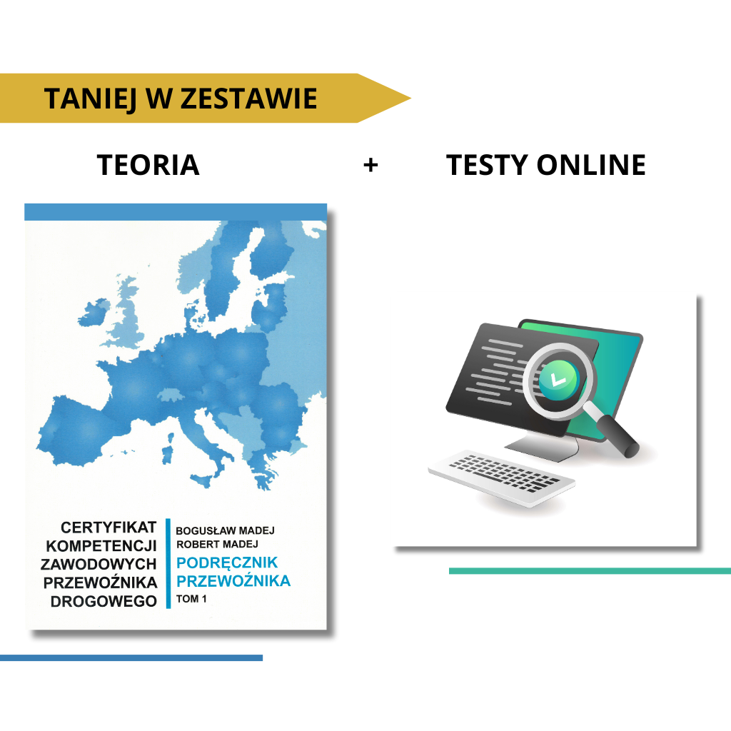 Zestaw książka certyfikat kompetencji zawodowych i testy online